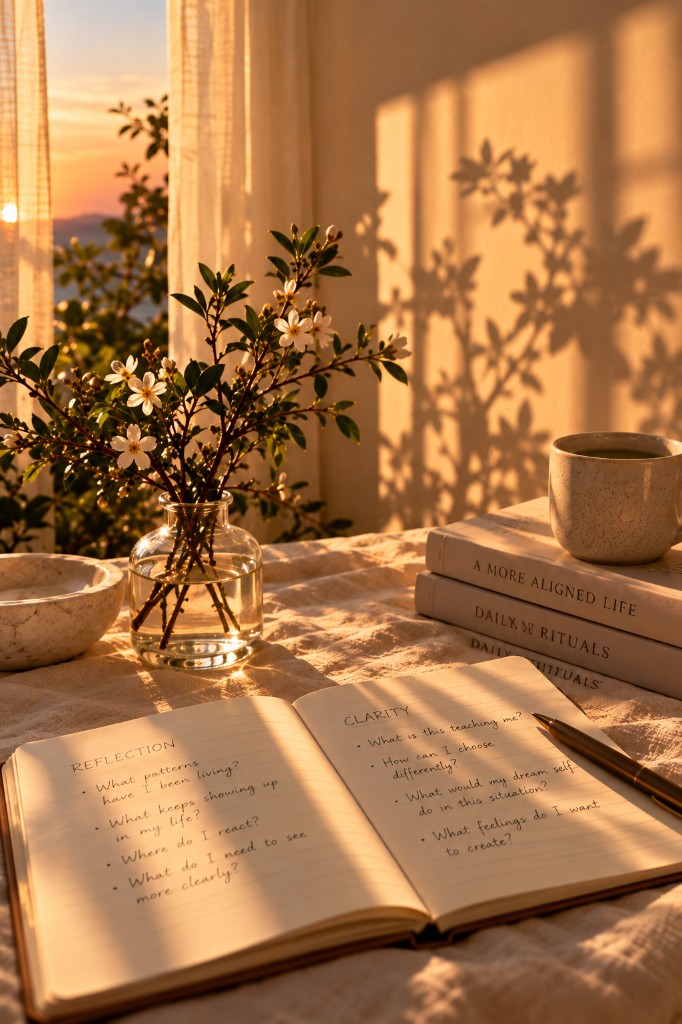Flowers and a journal.